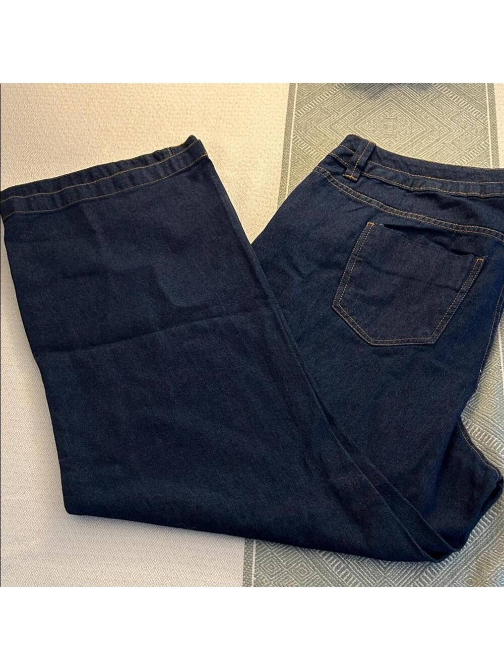 Woman Within Dark Blue Flare Jeans